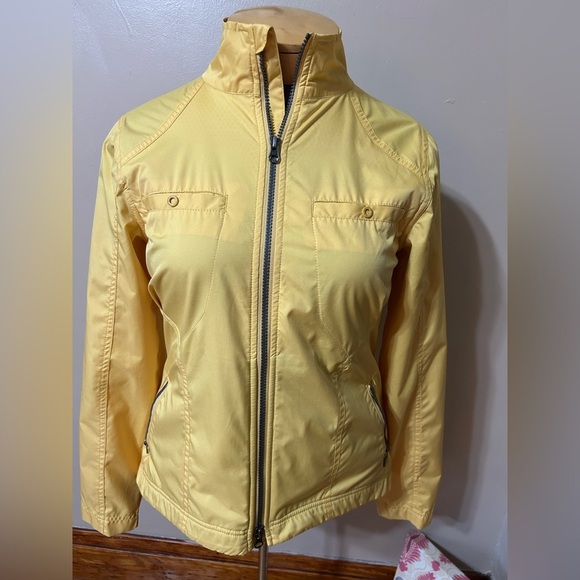 Royal Robbins Windbreaker Jacket Womens Med Yellow Zip Up Lightweight Outdoors - Picture 2 of 11